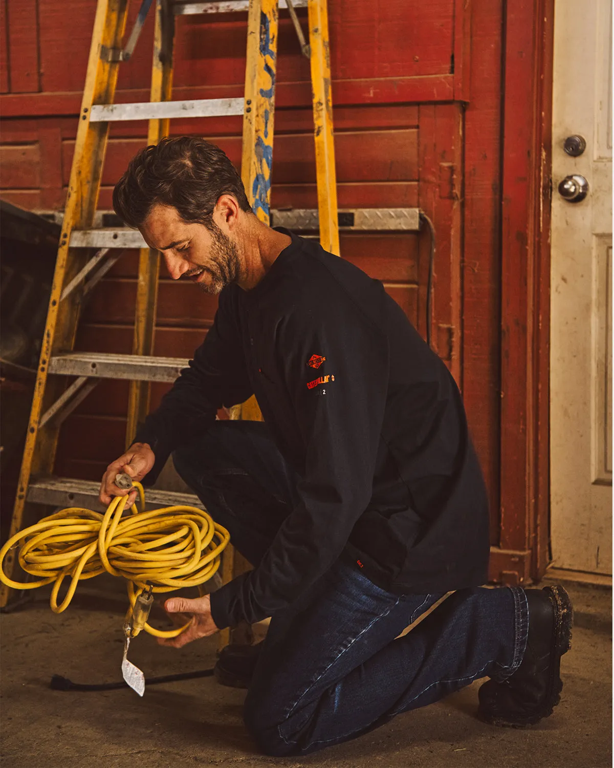 MEN'S FR LIGHTWEIGHT LS HENLEY sold by CAT Workwear product image thumbnail 3