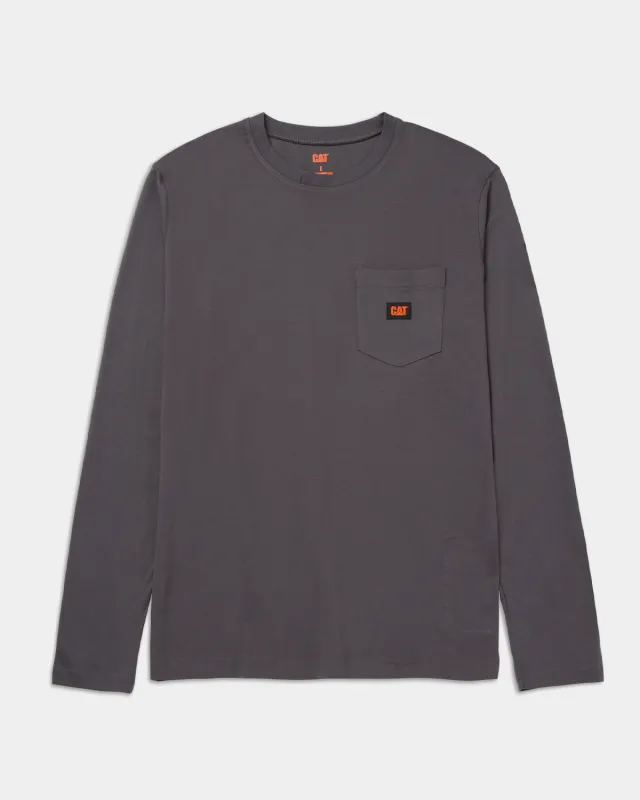 MEN'S FR LOGO POCKET LONG SLEEVE T-SHIRT sold by CAT Workwear