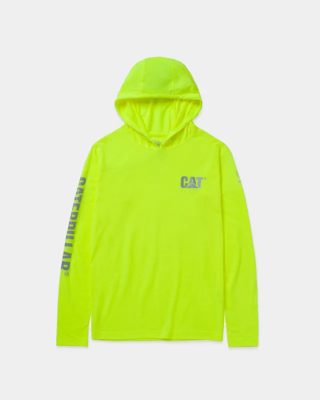 WOMEN'S HI-VIS UPF HOODED BANNER LONG SLEEVE T-SHIRT sold by CAT Workwear