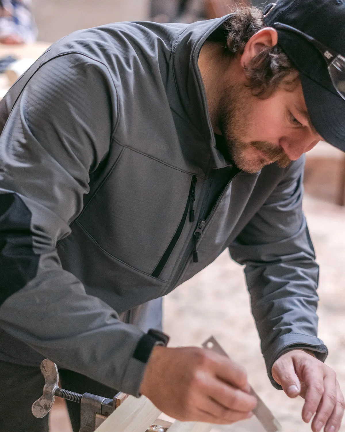 MEN'S GRID FLEECE SOFTSHELL WORK JACKET sold by CAT Workwear product image thumbnail 3