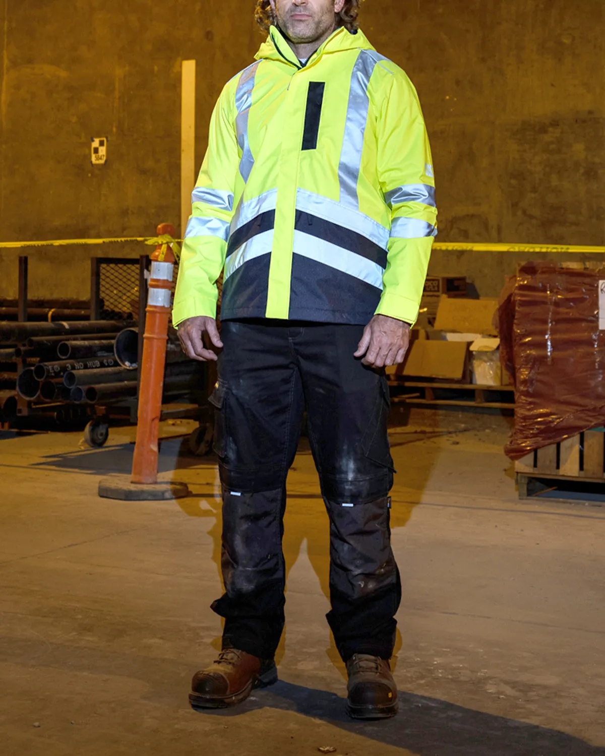 MEN'S HI-VIS WATERPROOF RAIN JACKET sold by CAT Workwear product image thumbnail 3