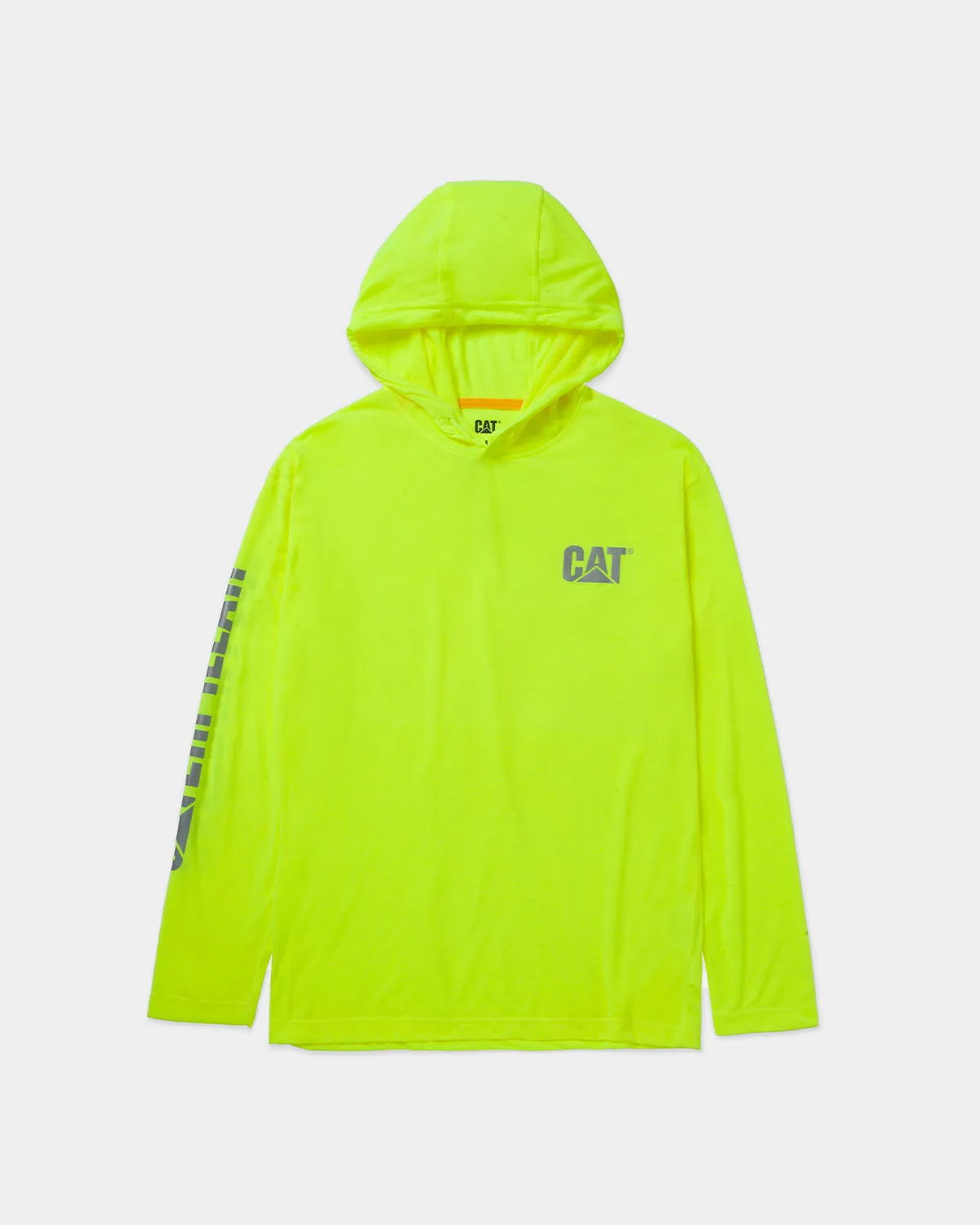 MEN'S HI-VIS UPF HOODED LONG SLEEVE T-SHIRT sold by CAT Workwear