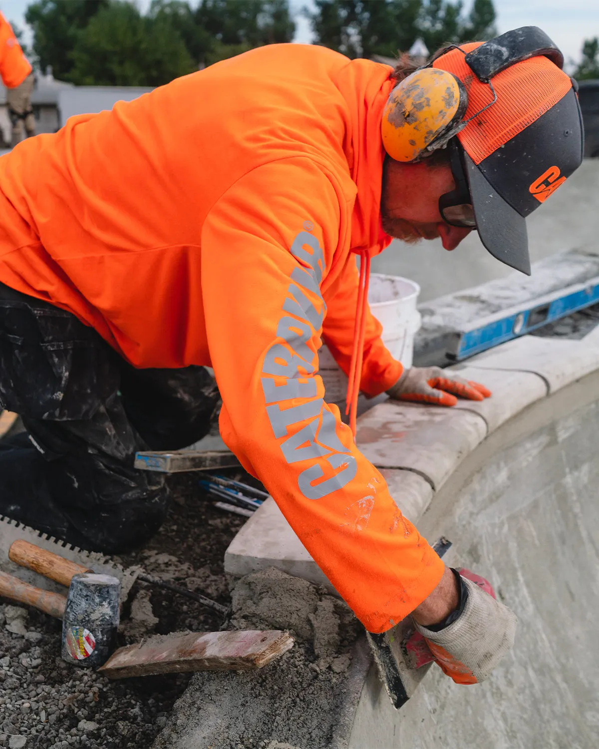 MEN'S HI-VIS UPF HOODED LONG SLEEVE T-SHIRT sold by CAT Workwear product image thumbnail 2