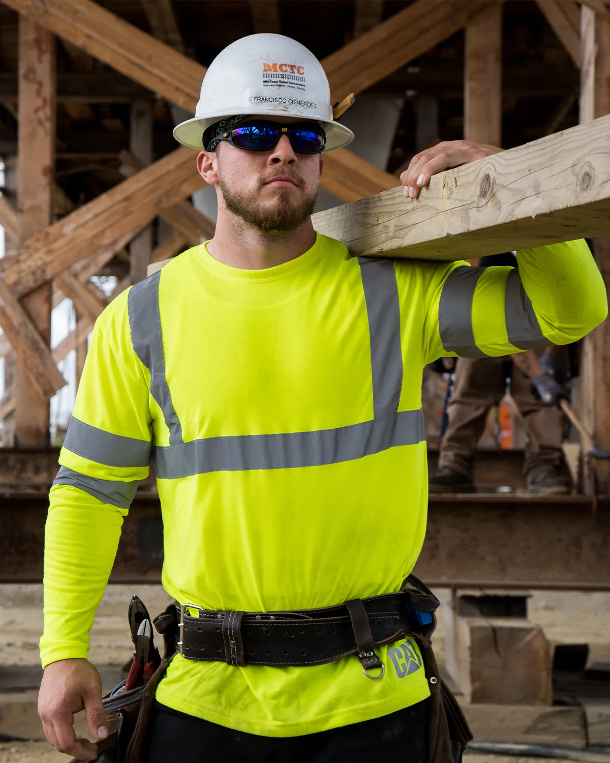 MEN'S LONG SLEEVE HI-VIS CLASS III T-SHIRT sold by CAT Workwear product image thumbnail 3