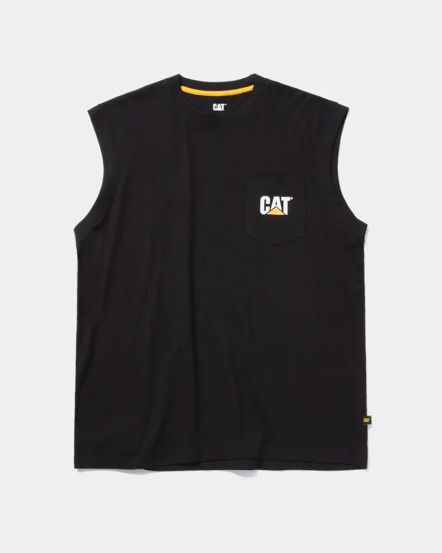 MEN'S TRADEMARK SLEEVELESS POCKET TEE sold by CAT Workwear