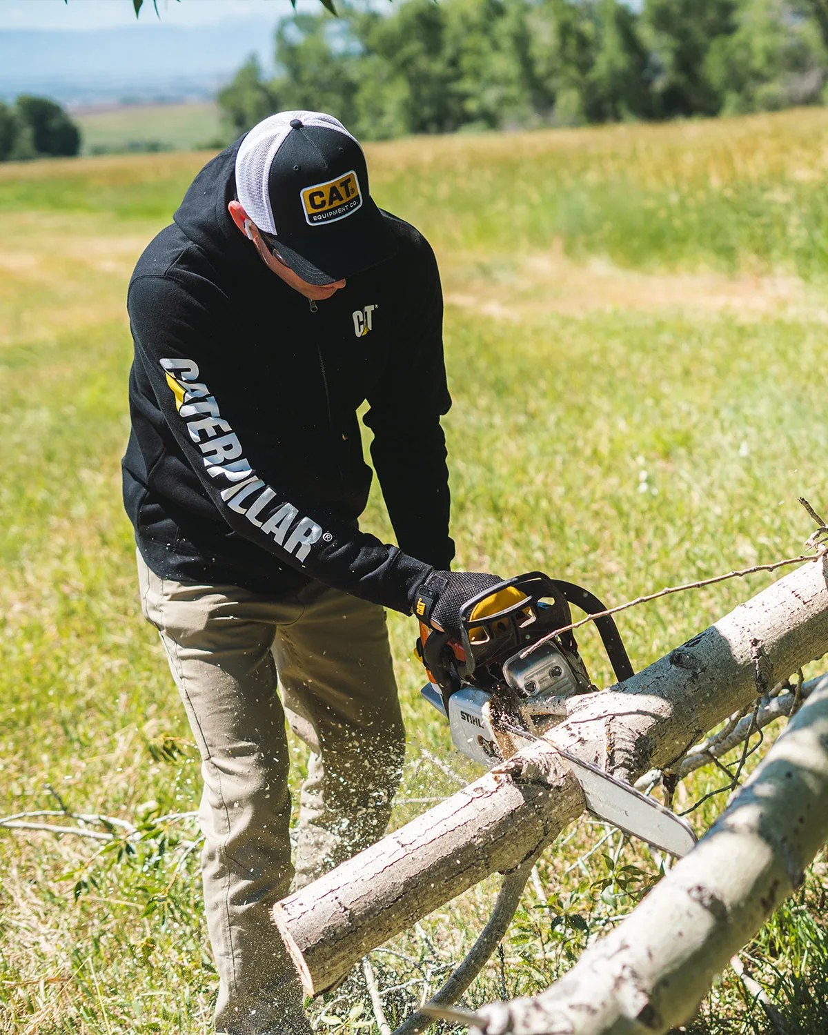 MEN'S TRADEMARK FULL ZIP HOODIE sold by CAT Workwear product image thumbnail 3