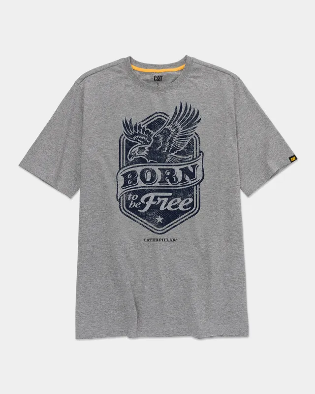 MEN'S BORN FREE GRAPHIC T-SHIRT sold by CAT Workwear