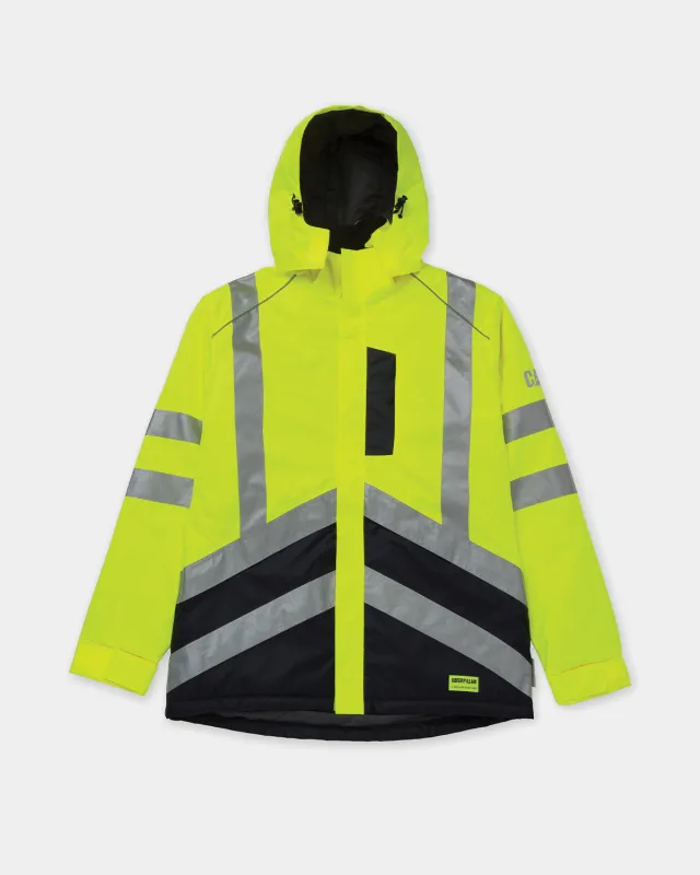 MEN'S H2O HI-VIS WATERPROOF INSULATED JACKET made by CAT Workwear
