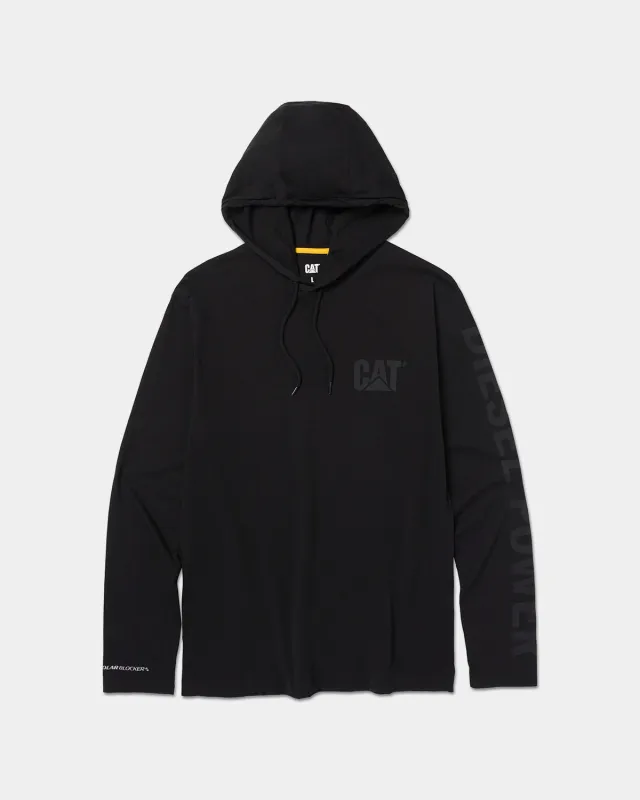 DIESEL POWER UPF HOODED BANNER LONG SLEEVE T-SHIRT made by CAT Workwear