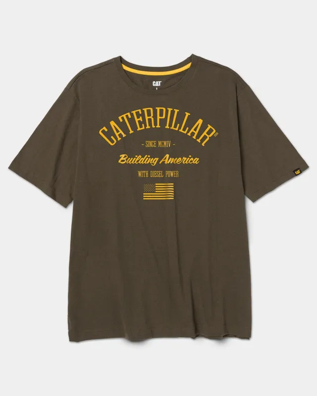 MEN'S BUILDING AMERICA BASIC GRAPHIC T-SHIRT made by CAT Workwear
