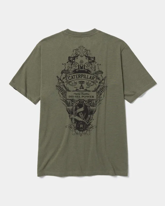 MEN'S DIESEL TRADITION BASIC GRAPHIC T-SHIRT made by CAT Workwear