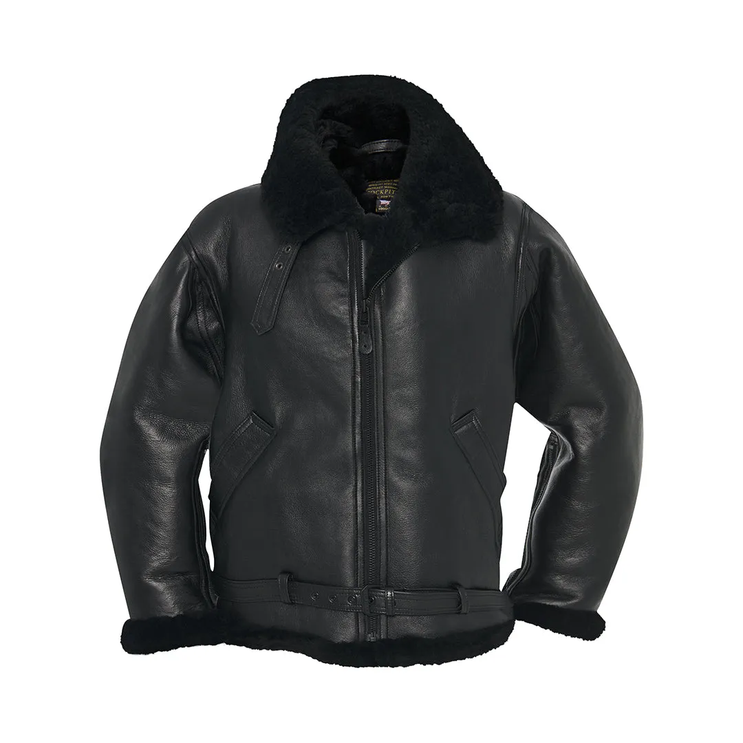 R.A.F Sheepskin Bomber Jacket in Black Z2109B sold by Cockpit USA