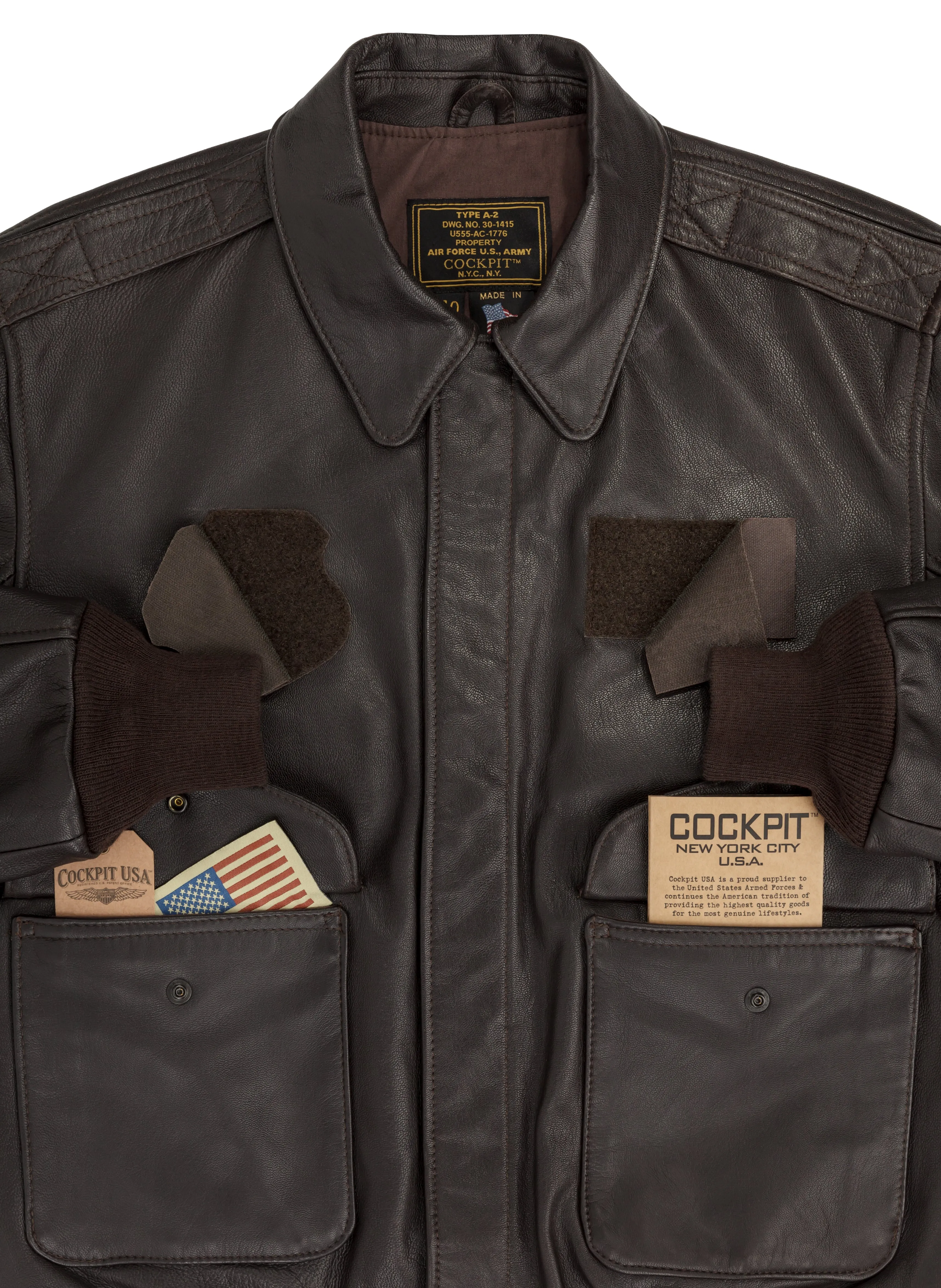 Cockpit A-2 Jacket with Velcro Long Z21V42L (LONG) sold by Cockpit USA product image thumbnail 4