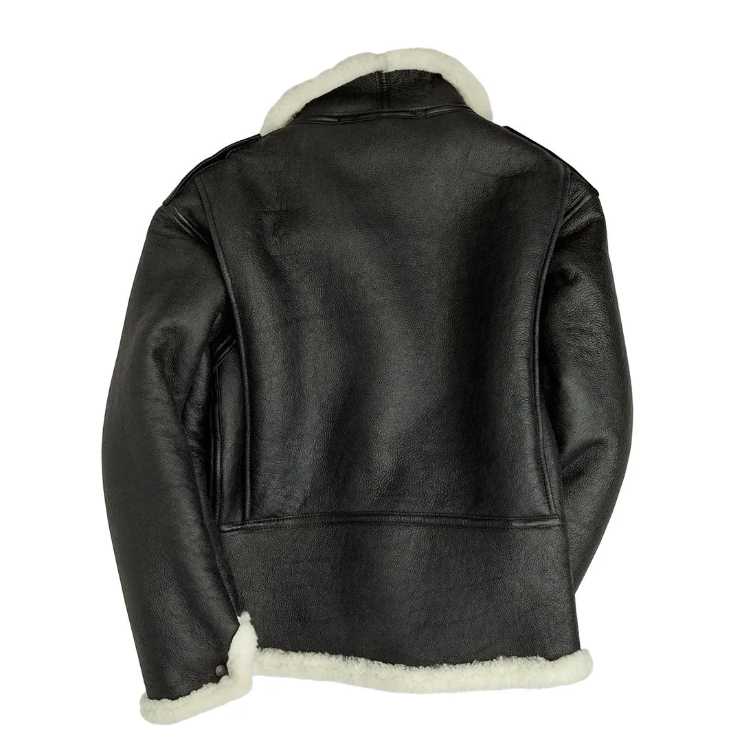 B-6 Black Shearling Bomber Jacket Z21Y008 sold by Cockpit USA product image thumbnail 3