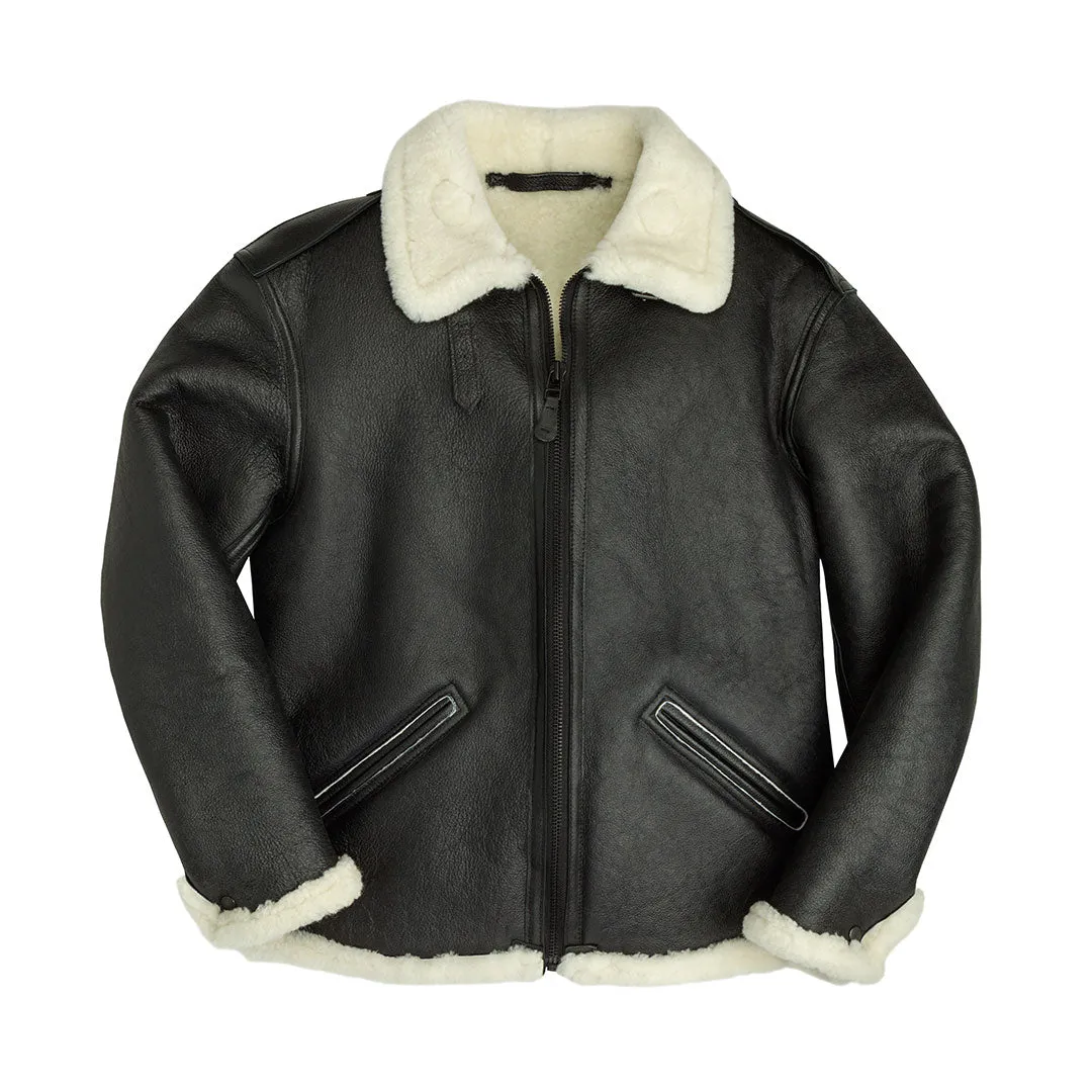 B-6 Black Shearling Bomber Jacket Z21Y008 sold by Cockpit USA product image thumbnail 2