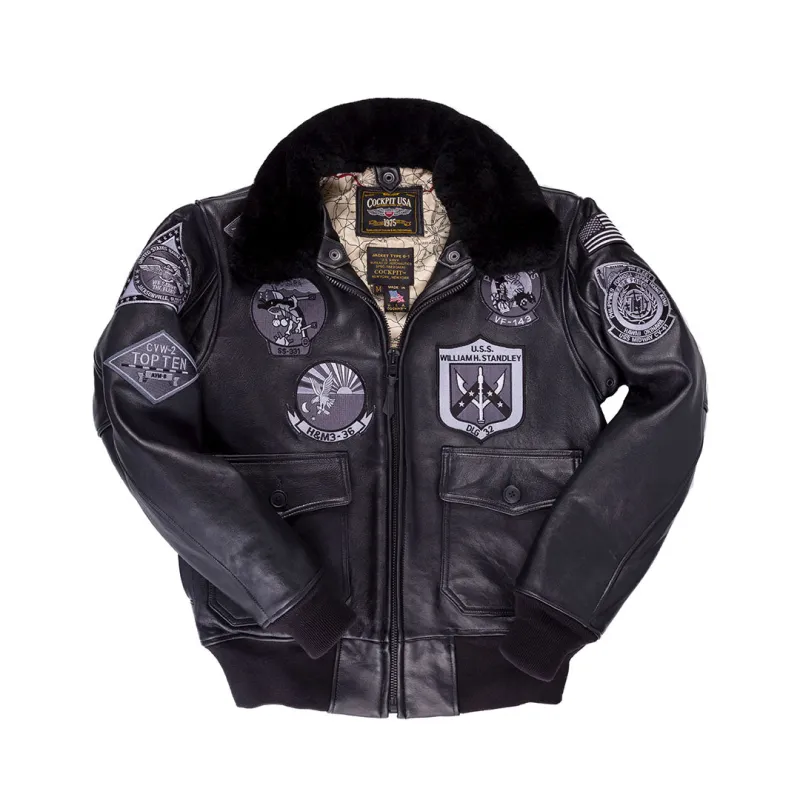 Bogard by Mike B x Cockpit USA Stealth Top Gun Bomber Jacket Z21W106 made by Cockpit USA