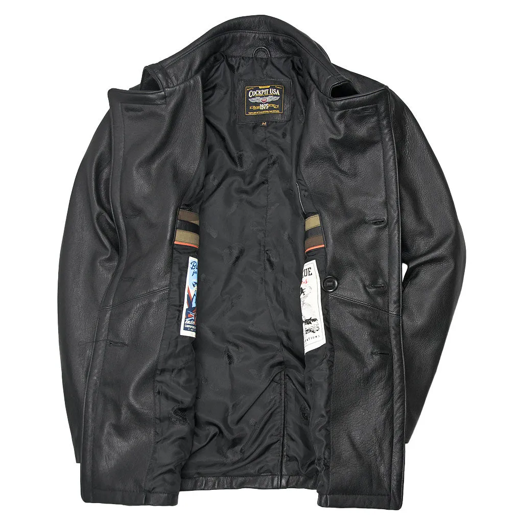 Vintage Leather Naval Officer's Coat Z21P019 sold by Cockpit USA product image thumbnail 3