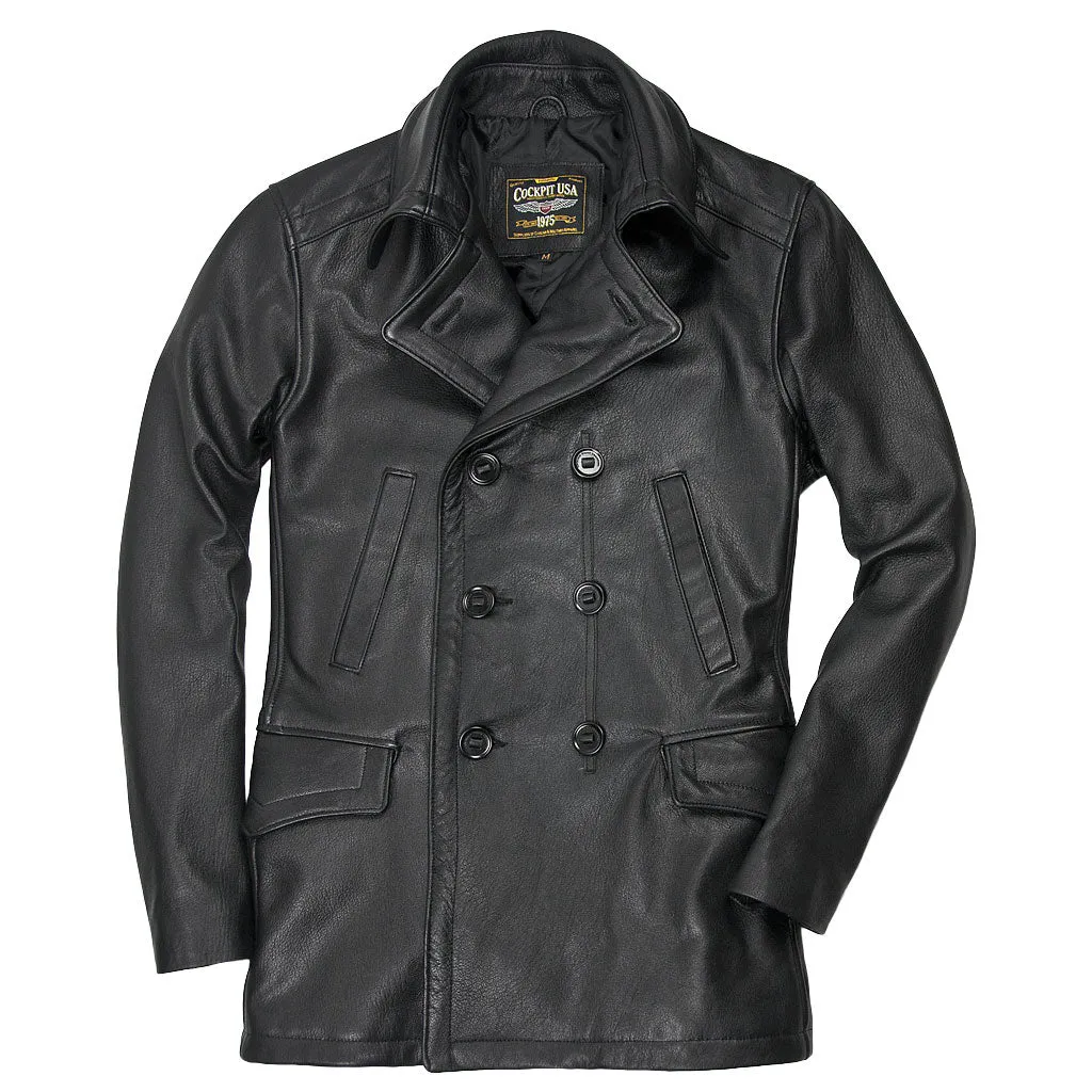 Vintage Leather Naval Officer's Coat Z21P019 sold by Cockpit USA product image thumbnail 2