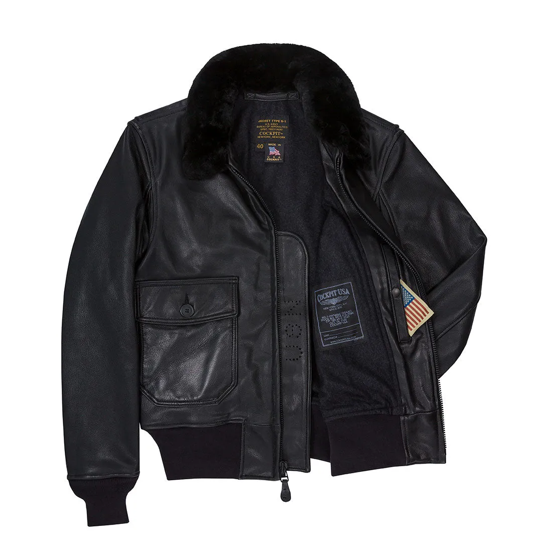Black Leather G-1 Military Spec Jacket Z21E013 sold by Cockpit USA product image thumbnail 4