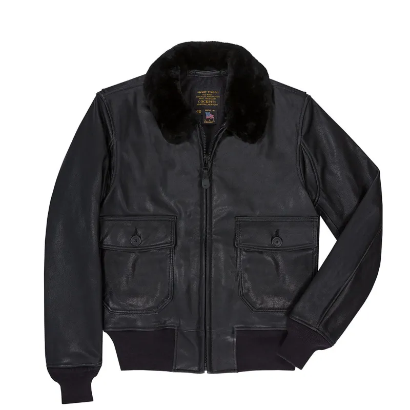 Black Leather G-1 Military Spec Jacket Z21E013 sold by Cockpit USA