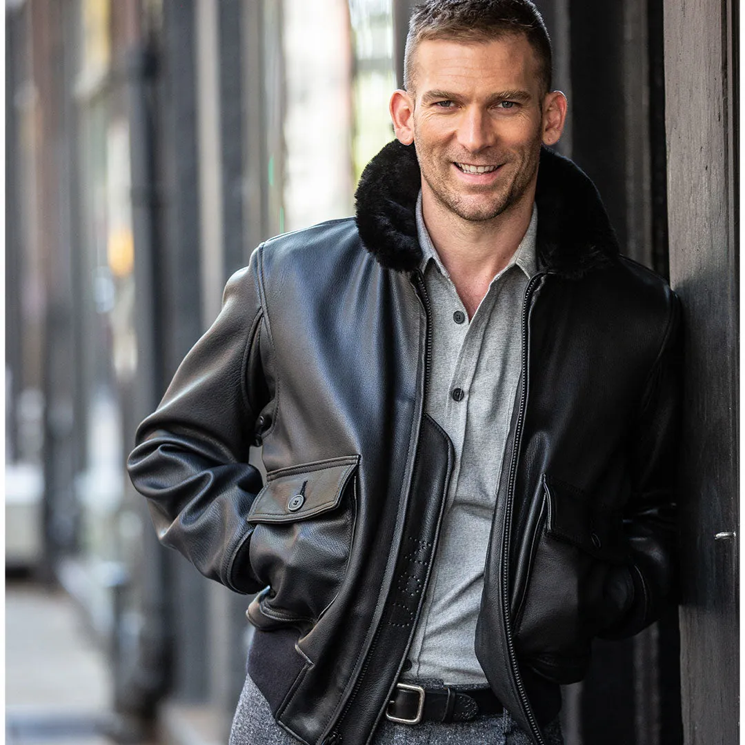 Black Leather G-1 Military Spec Jacket Z21E013 sold by Cockpit USA product image thumbnail 2