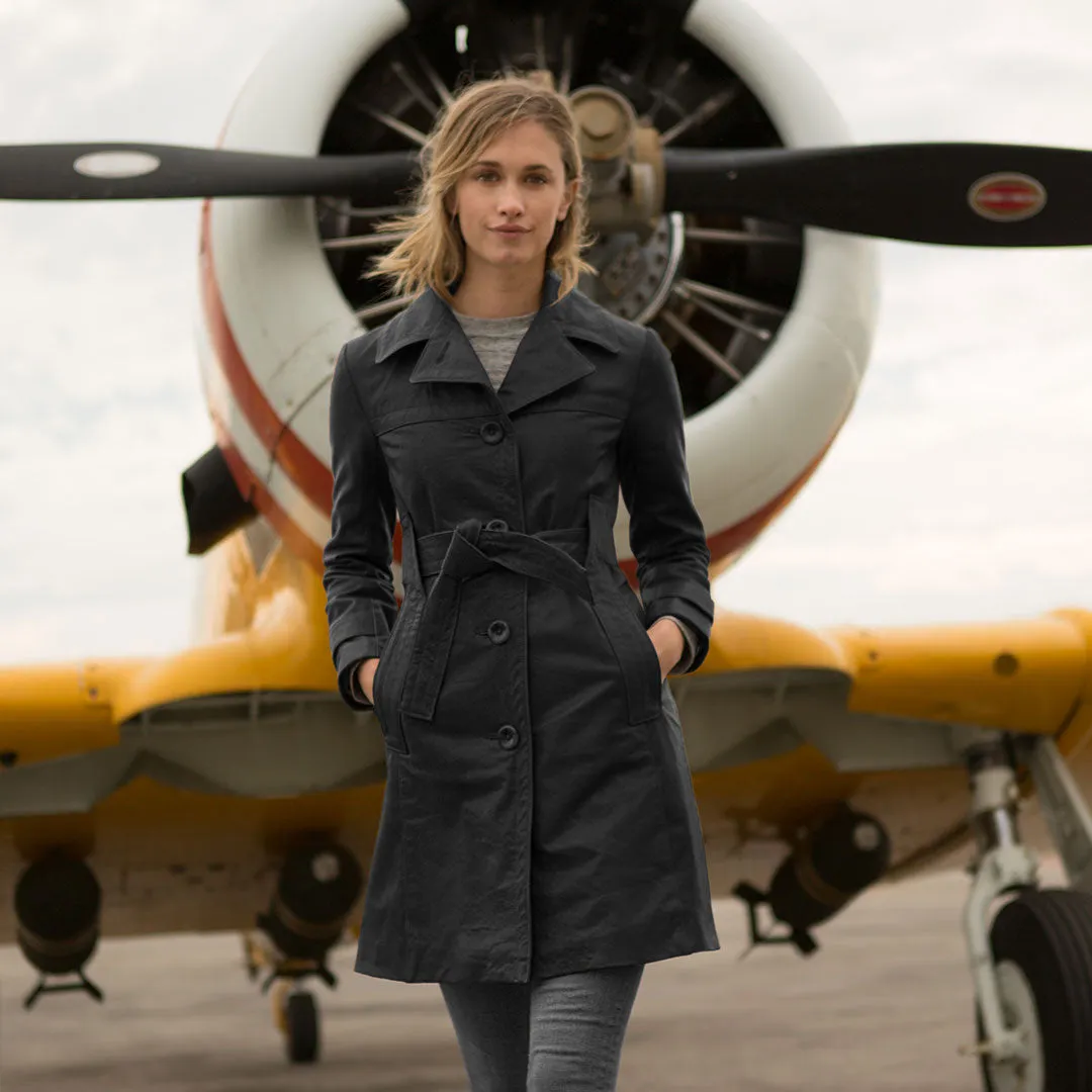 Amelia Trench in Black W21C002B sold by Cockpit USA