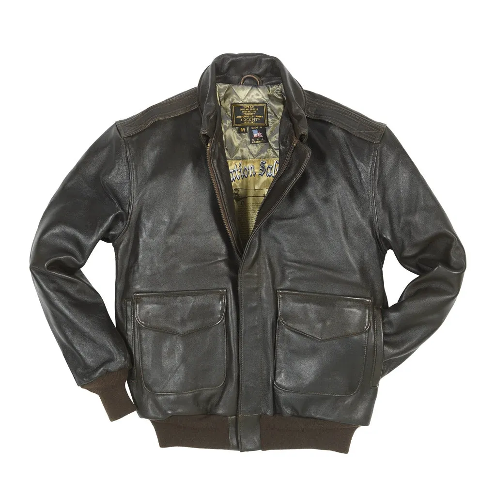 Antique Lamb Jacket (Long) Z2567MML in Black sold by Cockpit USA