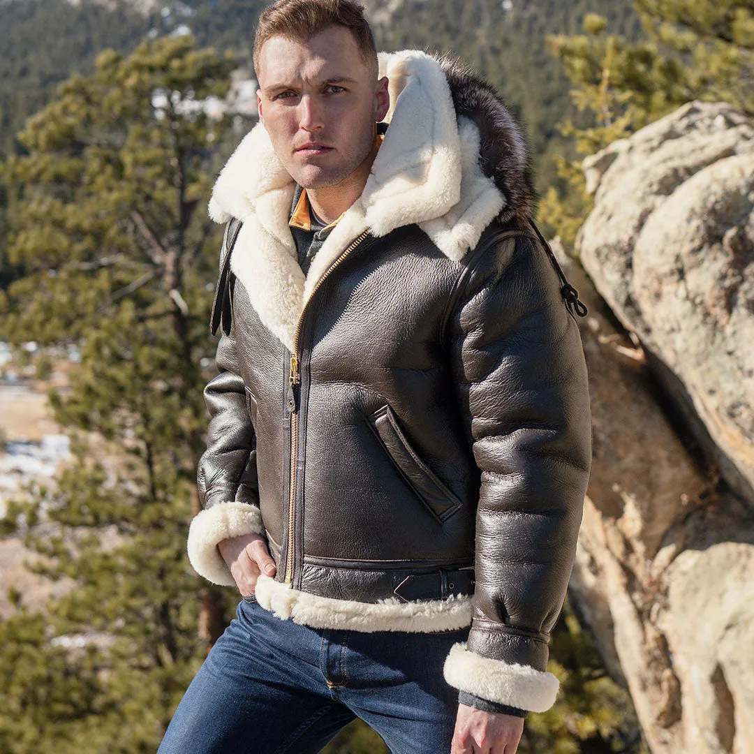 B-3 Hooded Sheepskin Bomber Jacket Z203615 sold by Cockpit USA