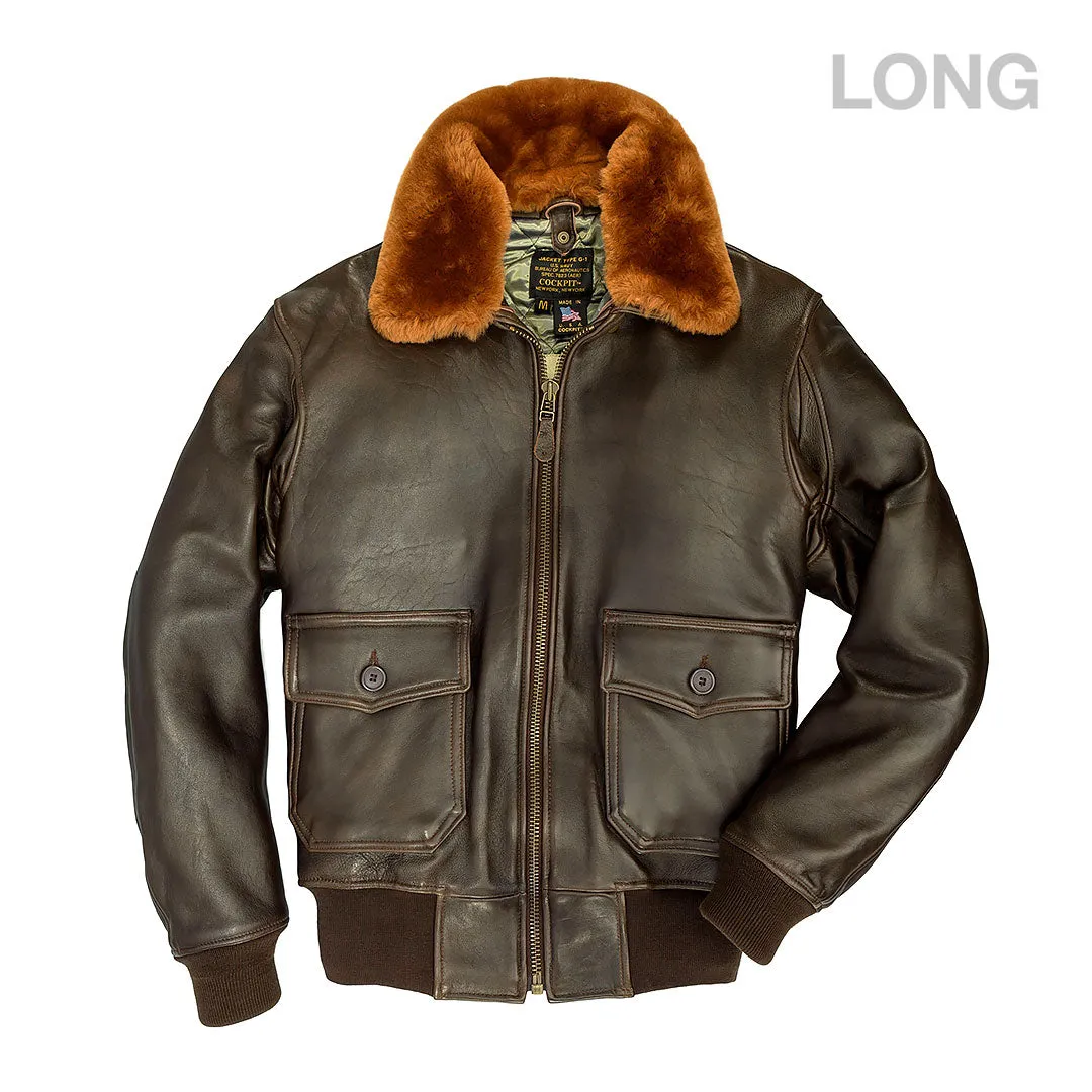 U.S. Navy Lambskin G-1 Flight Jacket (Long) Z201035ML in Brown sold by Cockpit USA