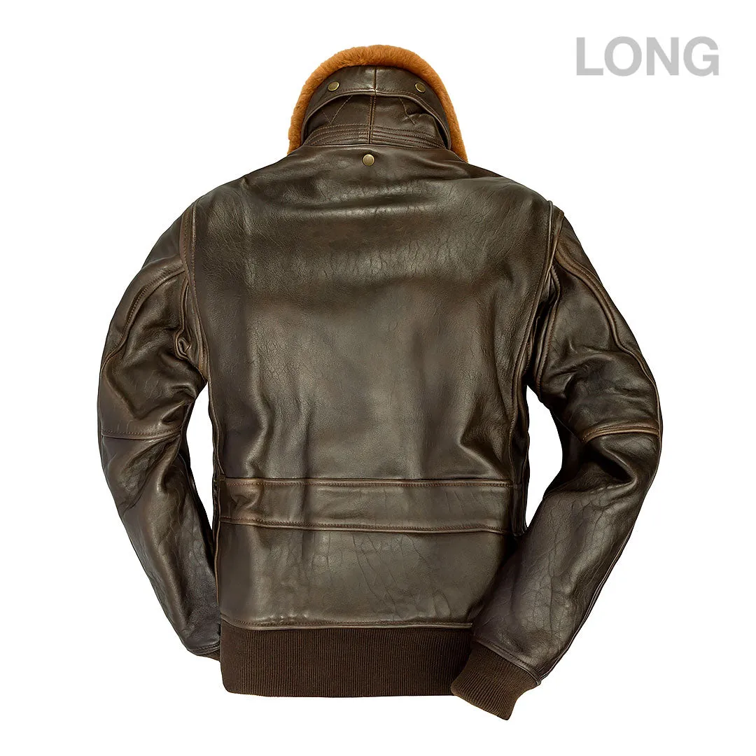 U.S. Navy Lambskin G-1 Flight Jacket (Long) Z201035ML in Brown sold by Cockpit USA product image thumbnail 3