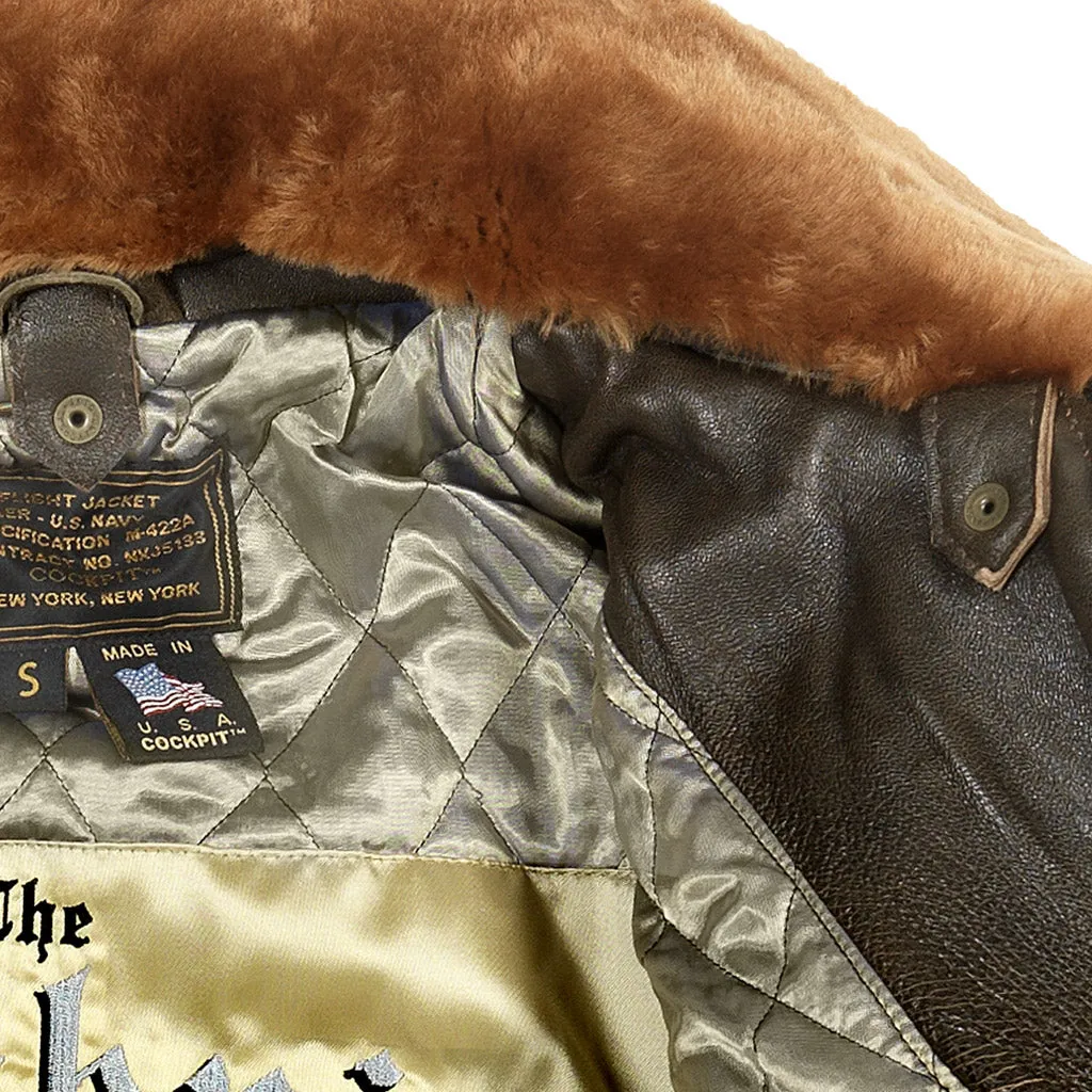 U.S. Navy Lambskin G-1 Flight Jacket (Long) Z201035ML in Brown sold by Cockpit USA product image thumbnail 4