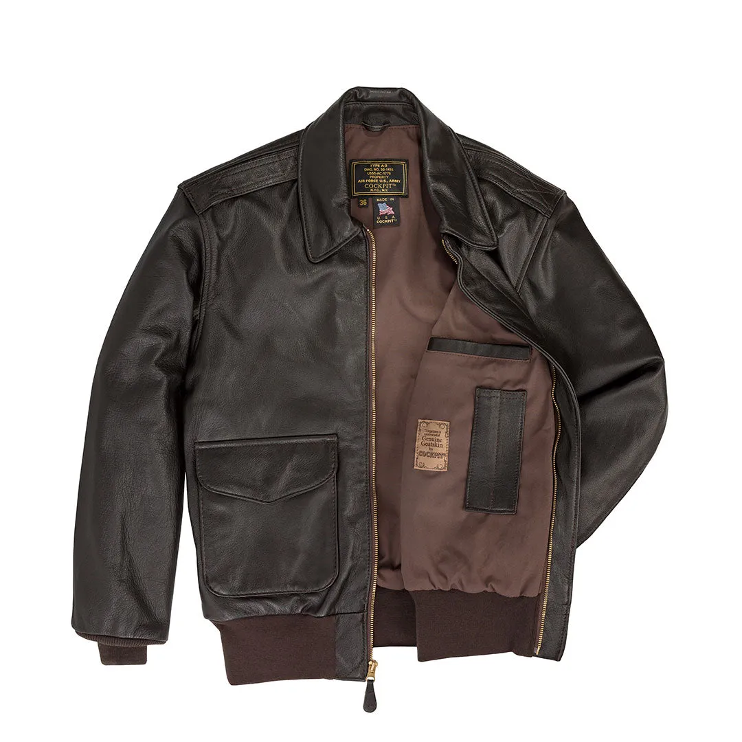 U.S.A.F. 21st. Century A-2 Jacket (Long) Z21V41L in Brown sold by Cockpit USA product image thumbnail 3