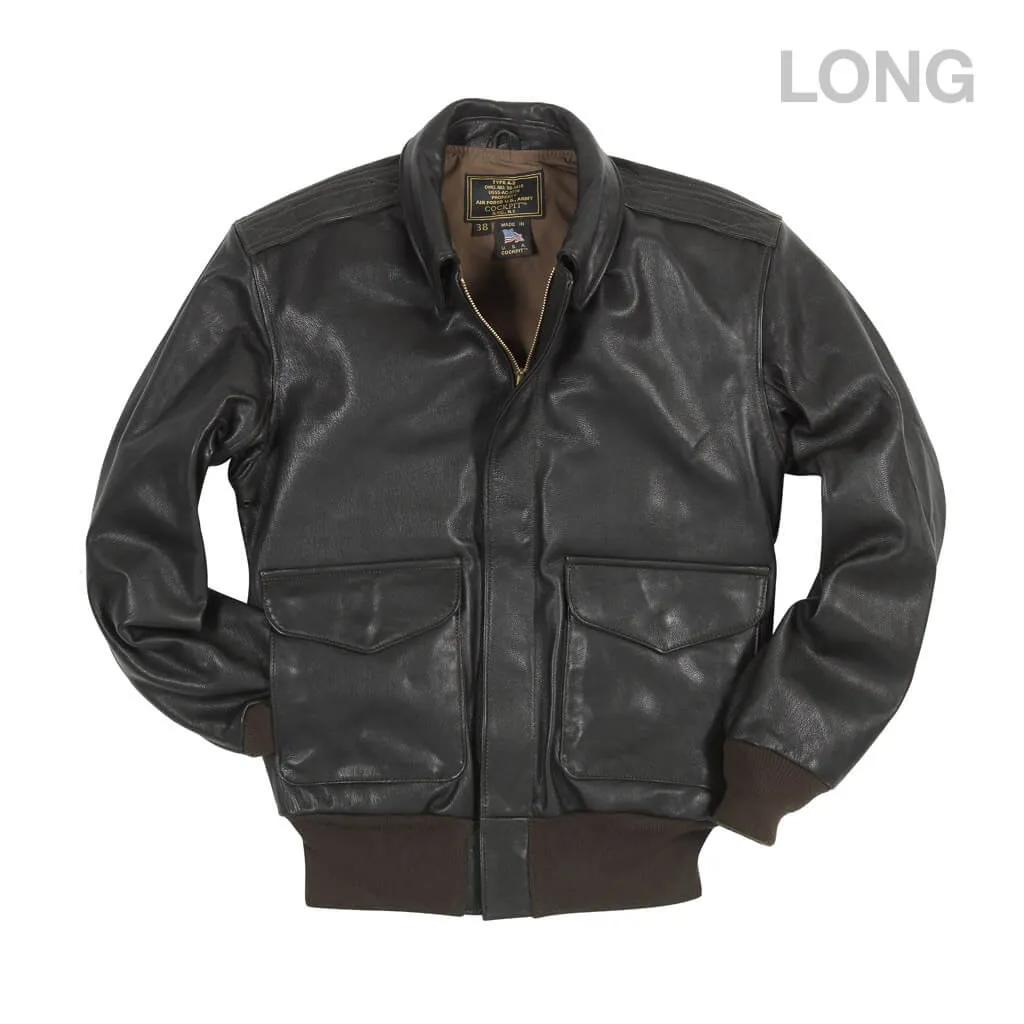 U.S.A.F. 21st. Century A-2 Jacket (Long) Z21V41L in Brown sold by Cockpit USA