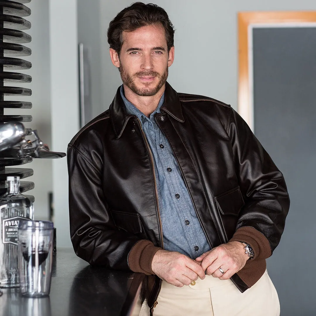 WWII Government Issue A-2 Jacket Z2107H in Mahogany sold by Cockpit USA product image thumbnail 2