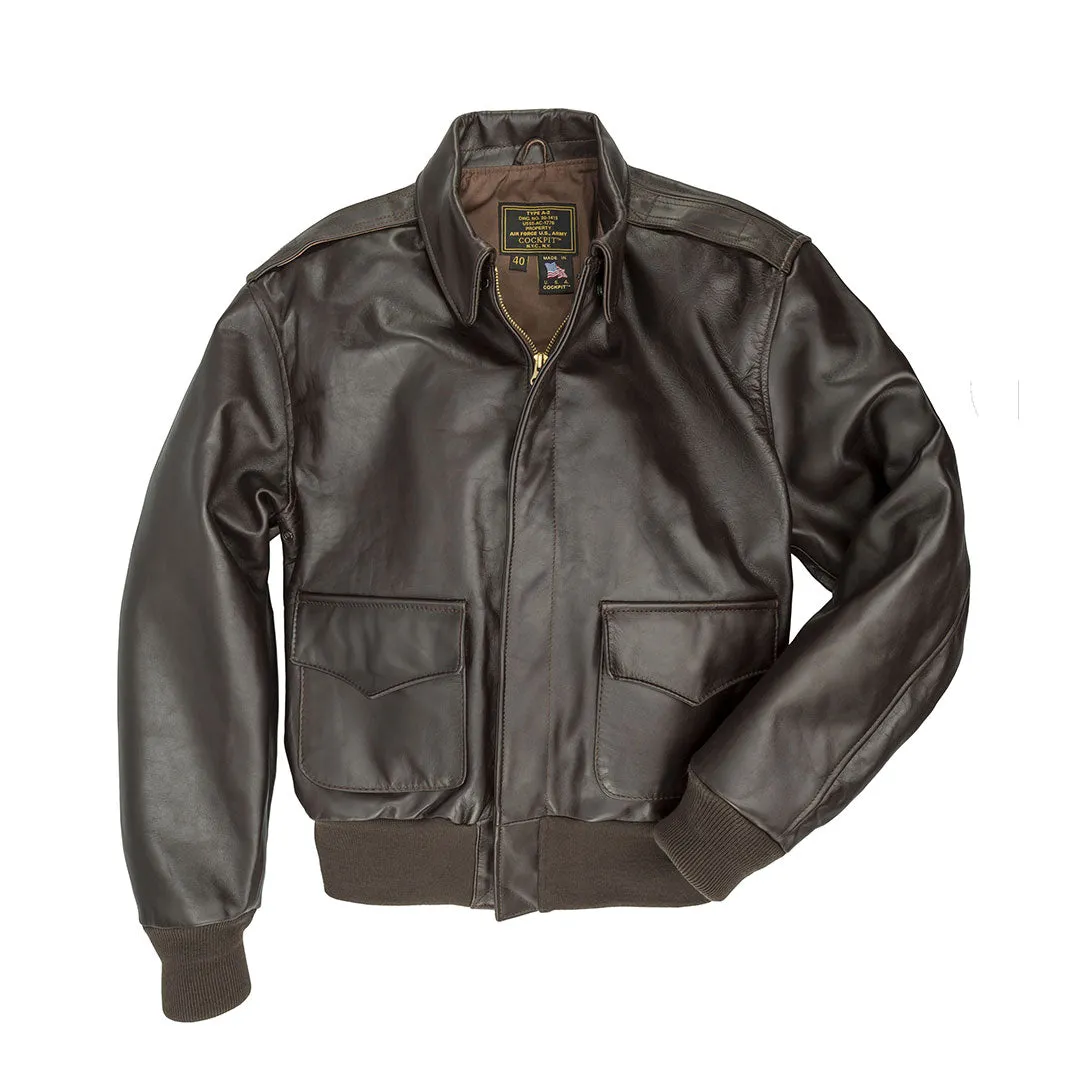 WWII Government Issue A-2 Jacket Z2107H in Mahogany sold by Cockpit USA