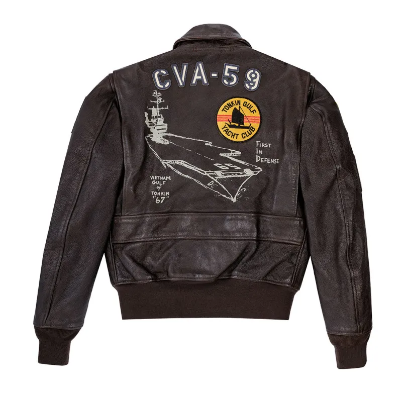 Hand-Painted USS Forrestal Carrier Pilot's Vietnam Flight Jacket Z21E002IHP sold by Cockpit USA
