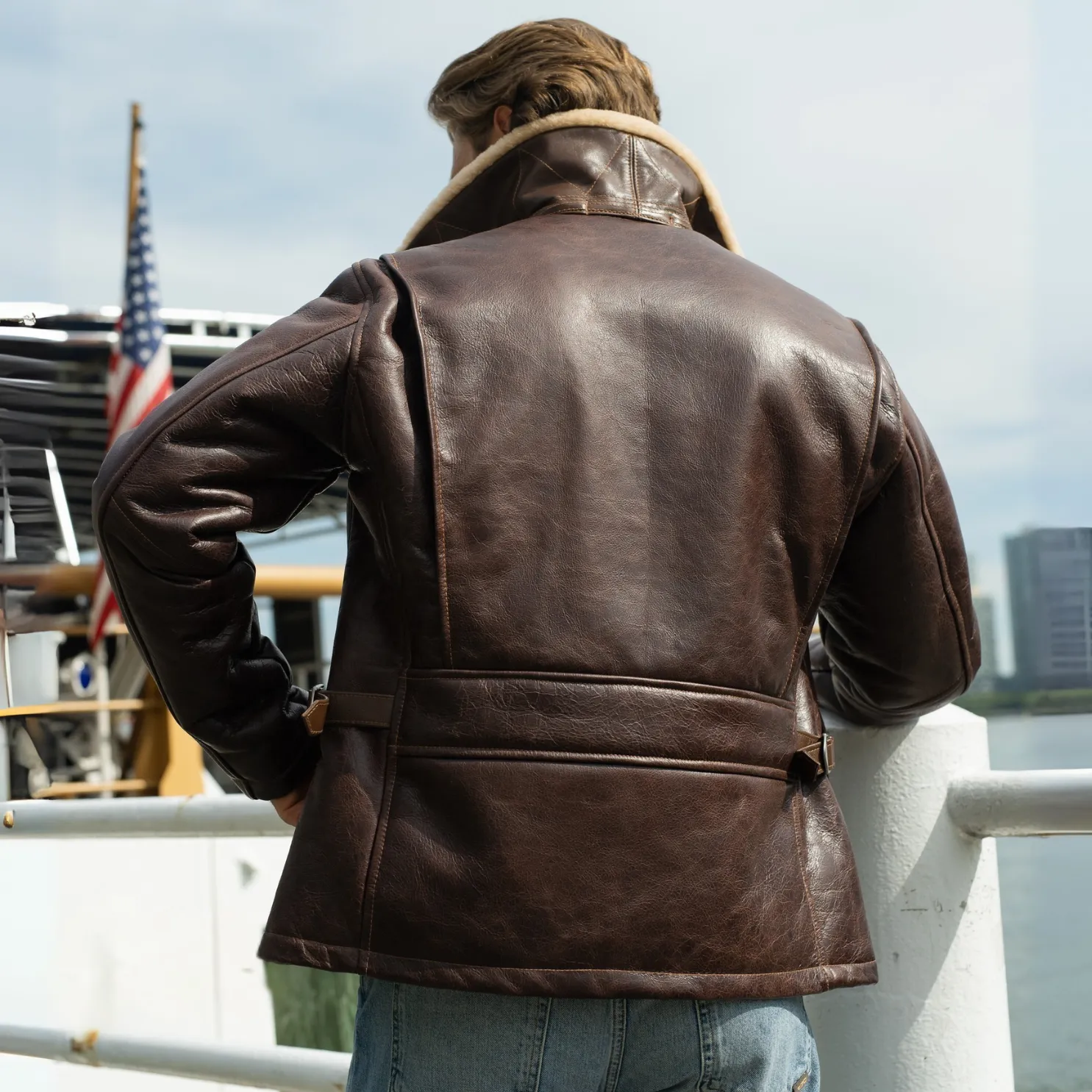 Sheepskin "Oil Rigger"© Jacket Z21F009 sold by Cockpit USA product image thumbnail 2