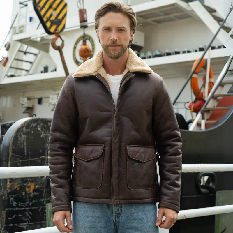 Sheepskin "Oil Rigger"© Jacket Z21F009 sold by Cockpit USA