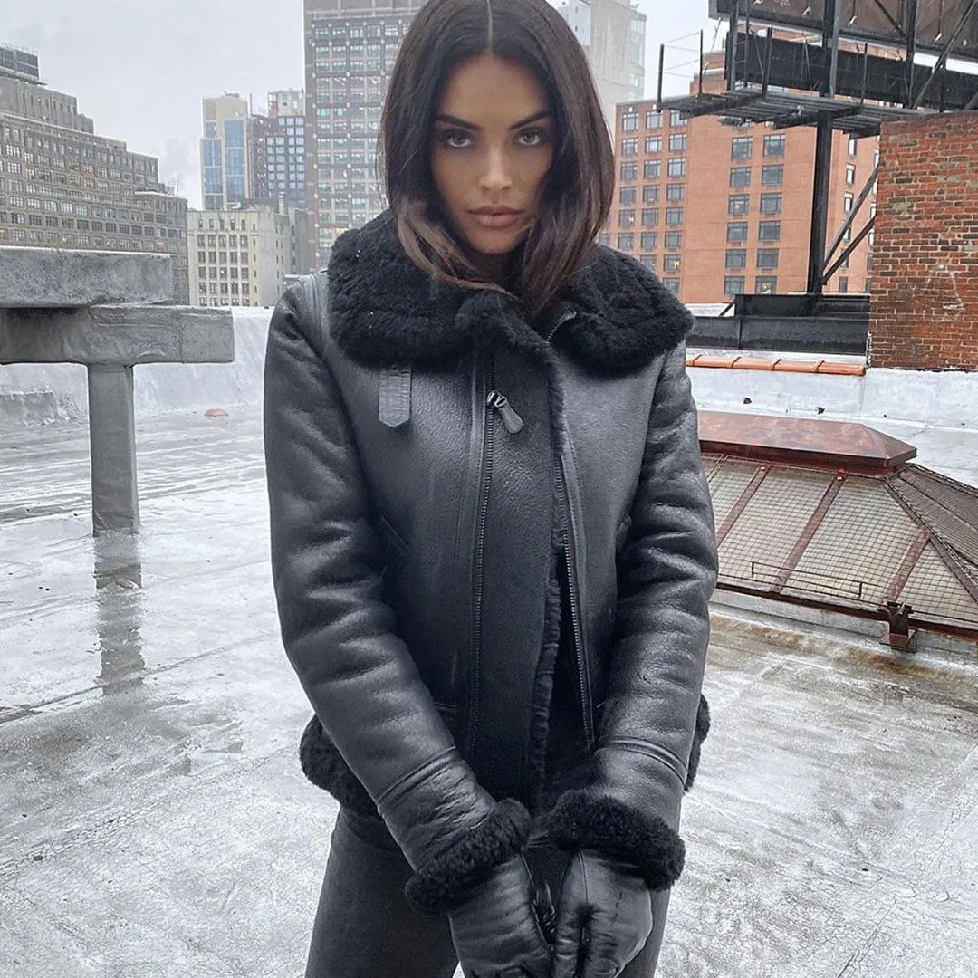 Women's B-3 Bomber Jacket in Black W72N100 sold by Cockpit USA