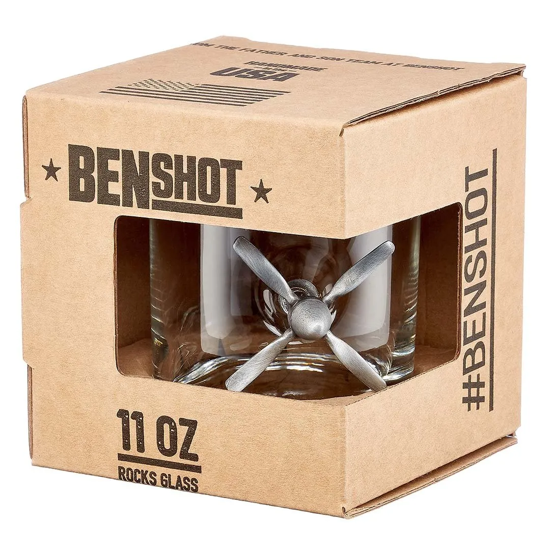 BENSHOT 11oz Propeller Rocks Whiskey Glass Z99F137 sold by Cockpit USA product image thumbnail 2
