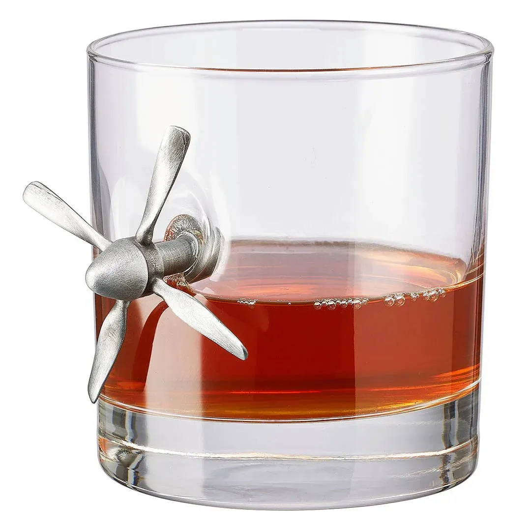 BENSHOT 11oz Propeller Rocks Whiskey Glass Z99F137 sold by Cockpit USA