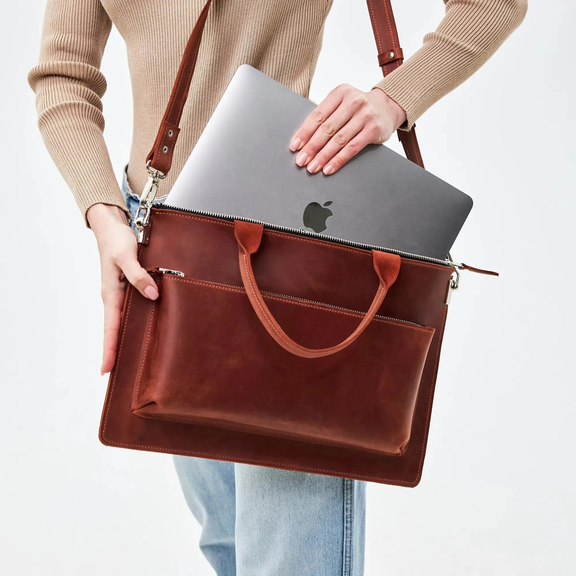 Leather Laptop Bag sold by Pikore