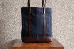 Slim Tote/Navy - Waxed Twill - 2 Weeks Preorder sold by Cravar