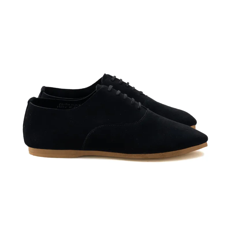 Talbot Oxford Shoe - Black Janus Calf Suede sold by Crown Northampton