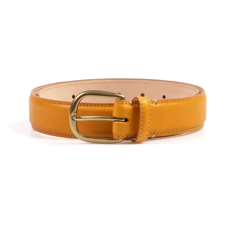 Feather Edge Belt - Mustard Badalassi Minerva Box sold by Crown Northampton
