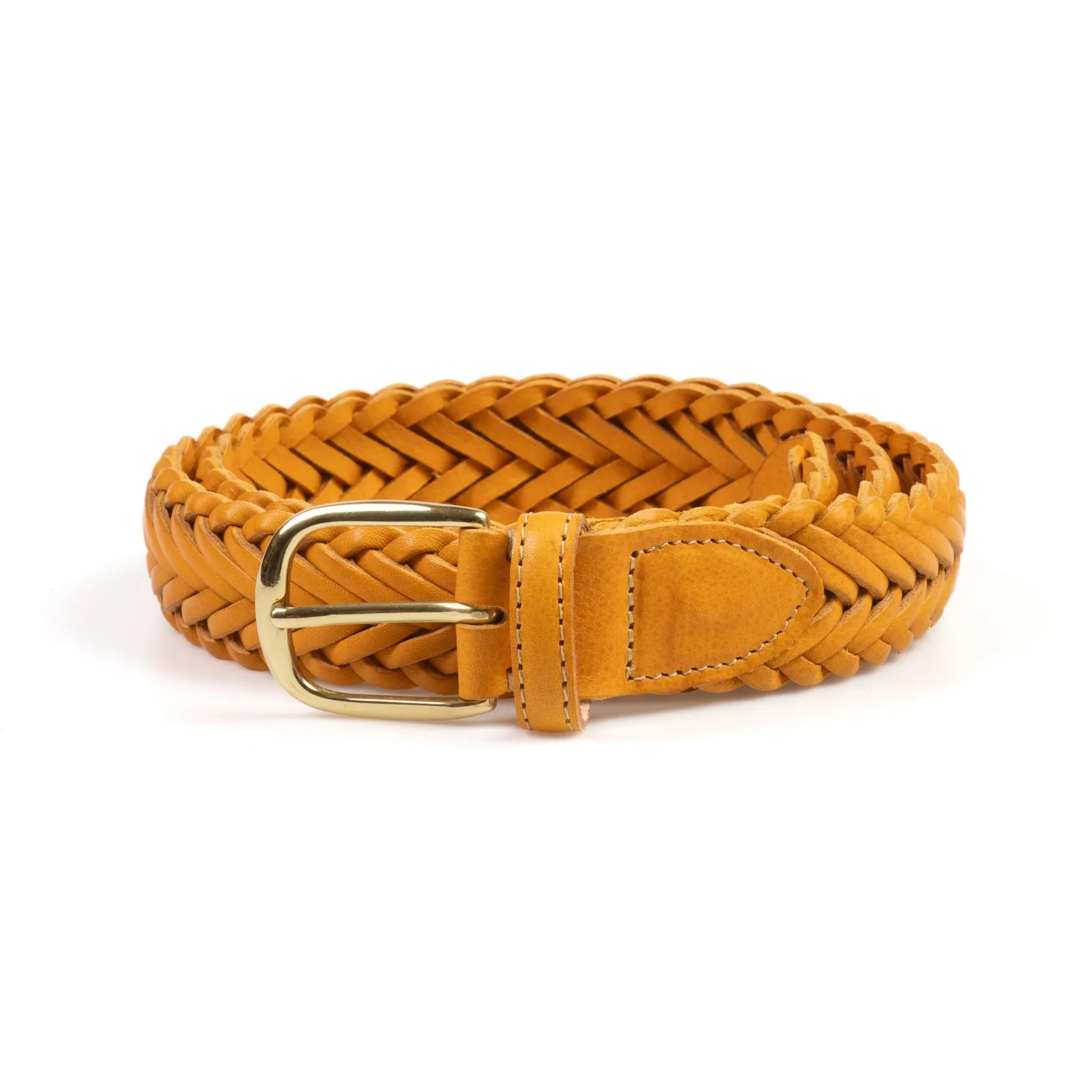 Plaited Belt - Mustard Badalassi Minerva Box sold by Crown Northampton