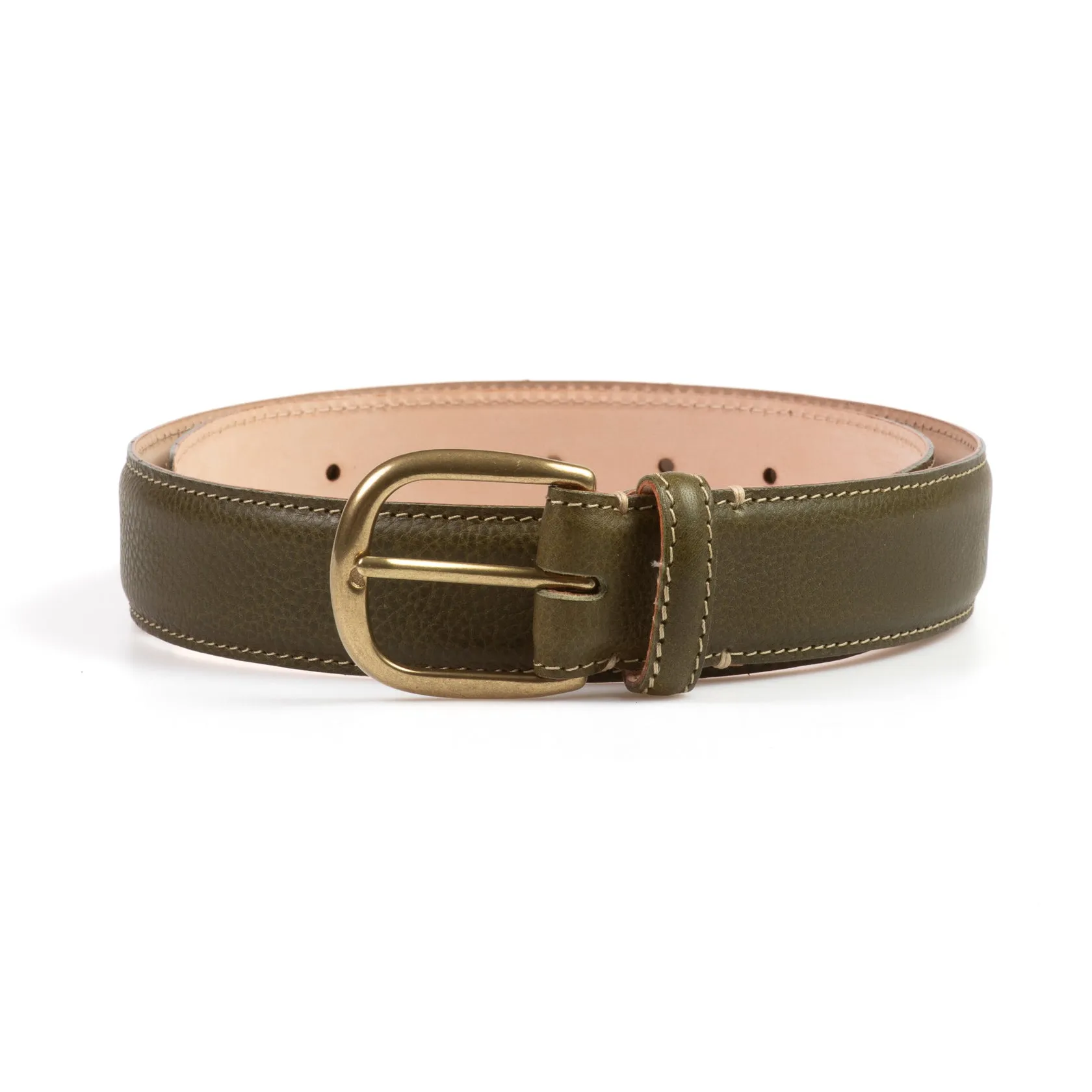Feather Edge Belt - Olive Badalassi Minerva Box sold by Crown Northampton
