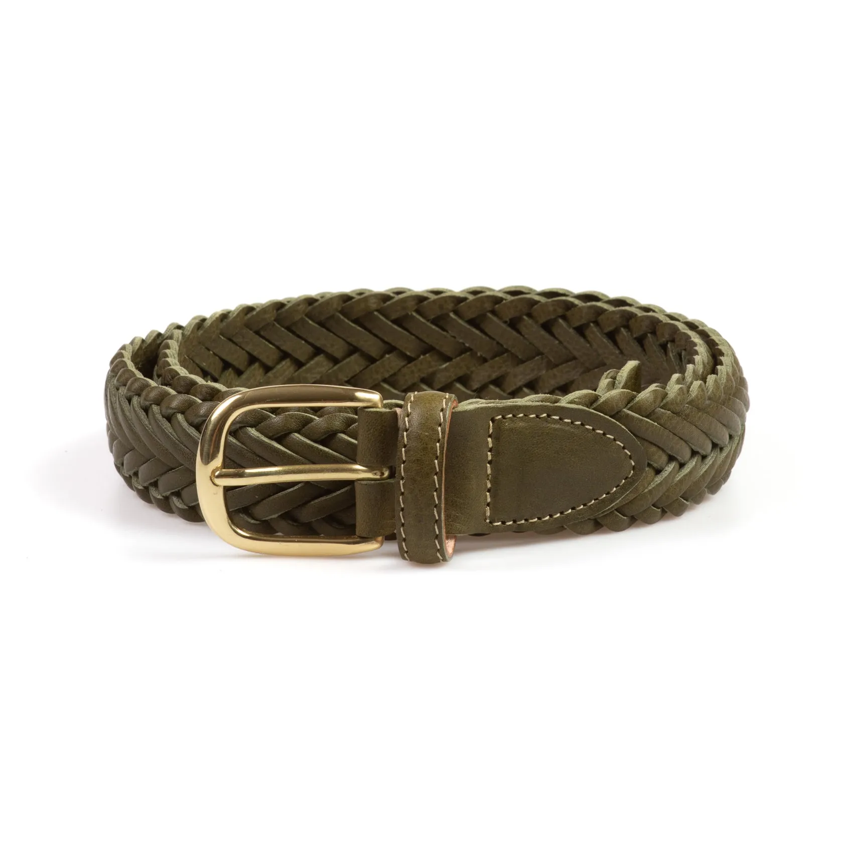 Plaited Belt - Olive Badalassi Minerva Box sold by Crown Northampton