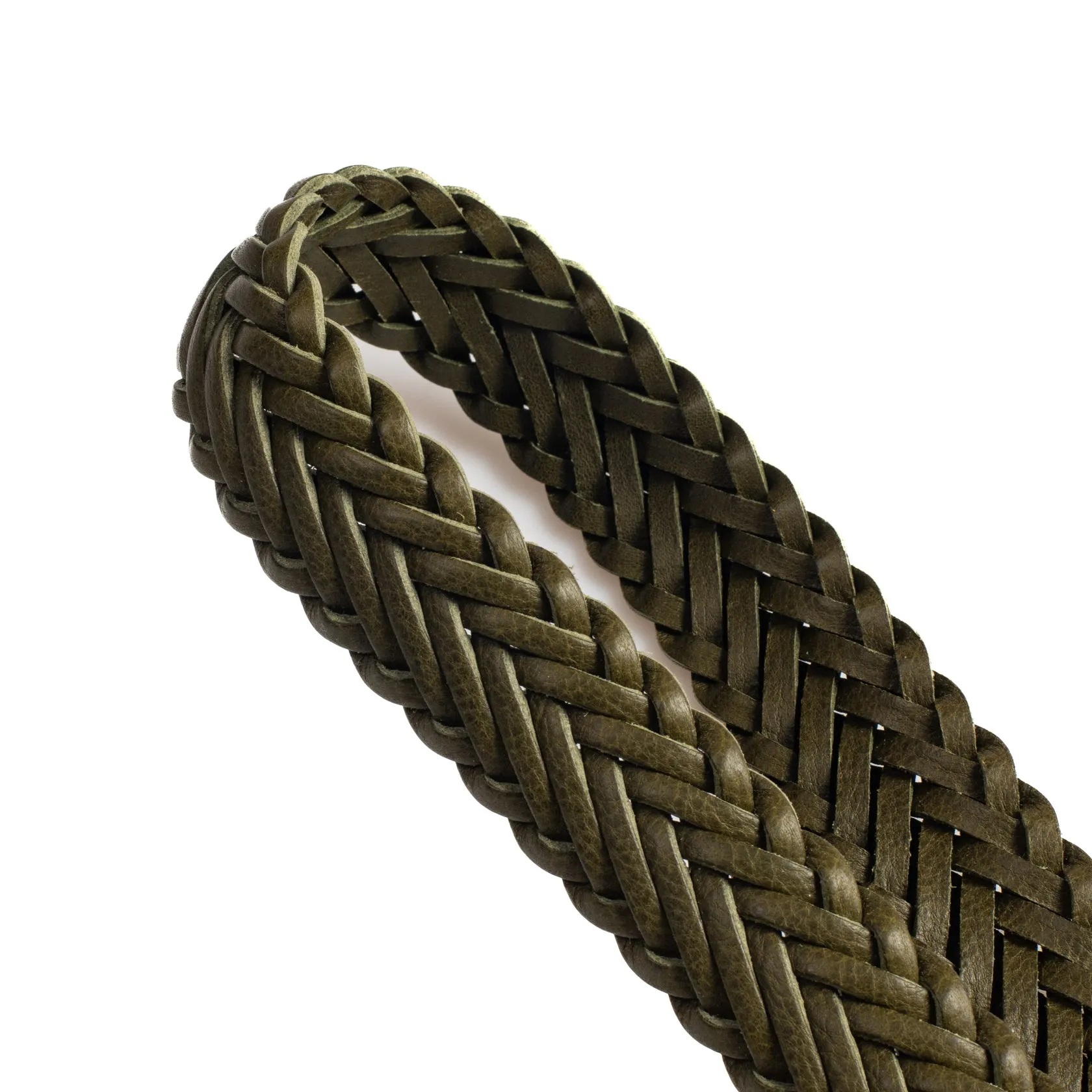 Plaited Belt - Olive Badalassi Minerva Box sold by Crown Northampton product image thumbnail 3