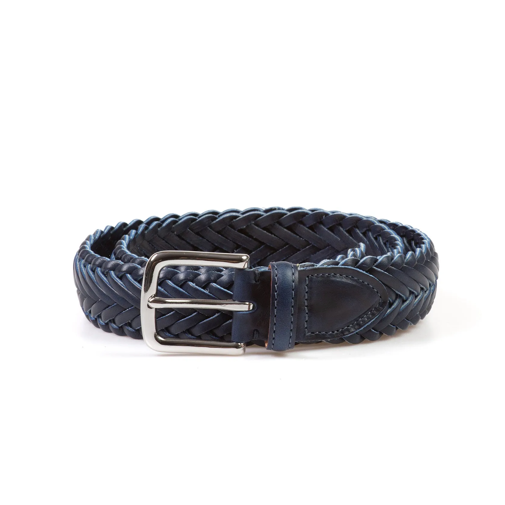 Horween Ink Cavalier Leather Belt - Plaited sold by Crown Northampton